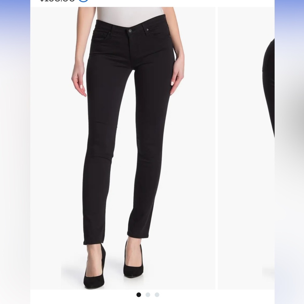 AG Adriano Goldschmied Womens Jet Black Jeans The Stilt Cigarette Leg 27R